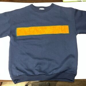 Vintage Dunbrooke USA Made Navy Blue Crewneck Sweatshirt w/ Suede  Stripe LG